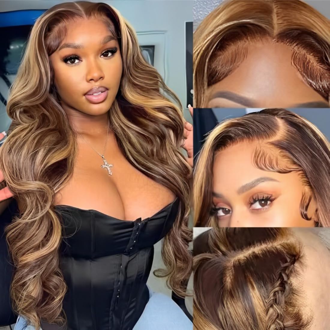 UNICE V Part Wigs Human Hair Body Wave Upgrade Glueless Human Hair V-Part Clip in Wigs No Leave Out, No Glue, No Sew-in, Beginner Friendly 18 inch