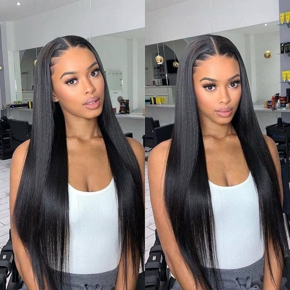 Water Wave 4x4 Lace Front Wigs Human Hair Pre Plucked, 180% Density Brazilian Virgin Wet and Wavy Wigs for Women Curly Wig with Baby Hair Natural Color 24 Inch