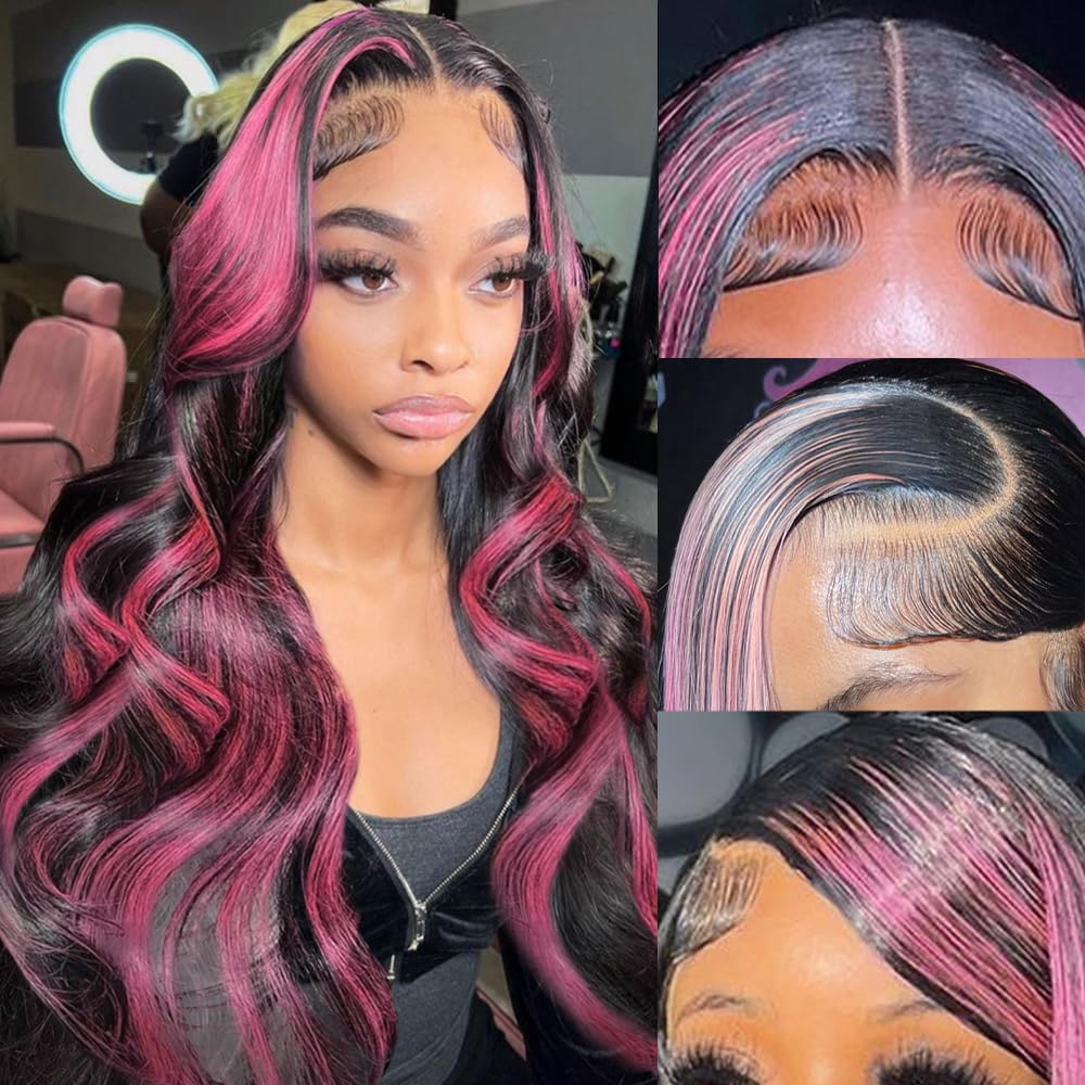 Highlight Ombre Lace Front Wigs Human Hair Pre Plucked with Baby Hair 13x4 Body Wave Frontal Wigs Human Hair 180% Density 4/27 Colored Honey Blonde Lace Front Wig for Women 22 Inch