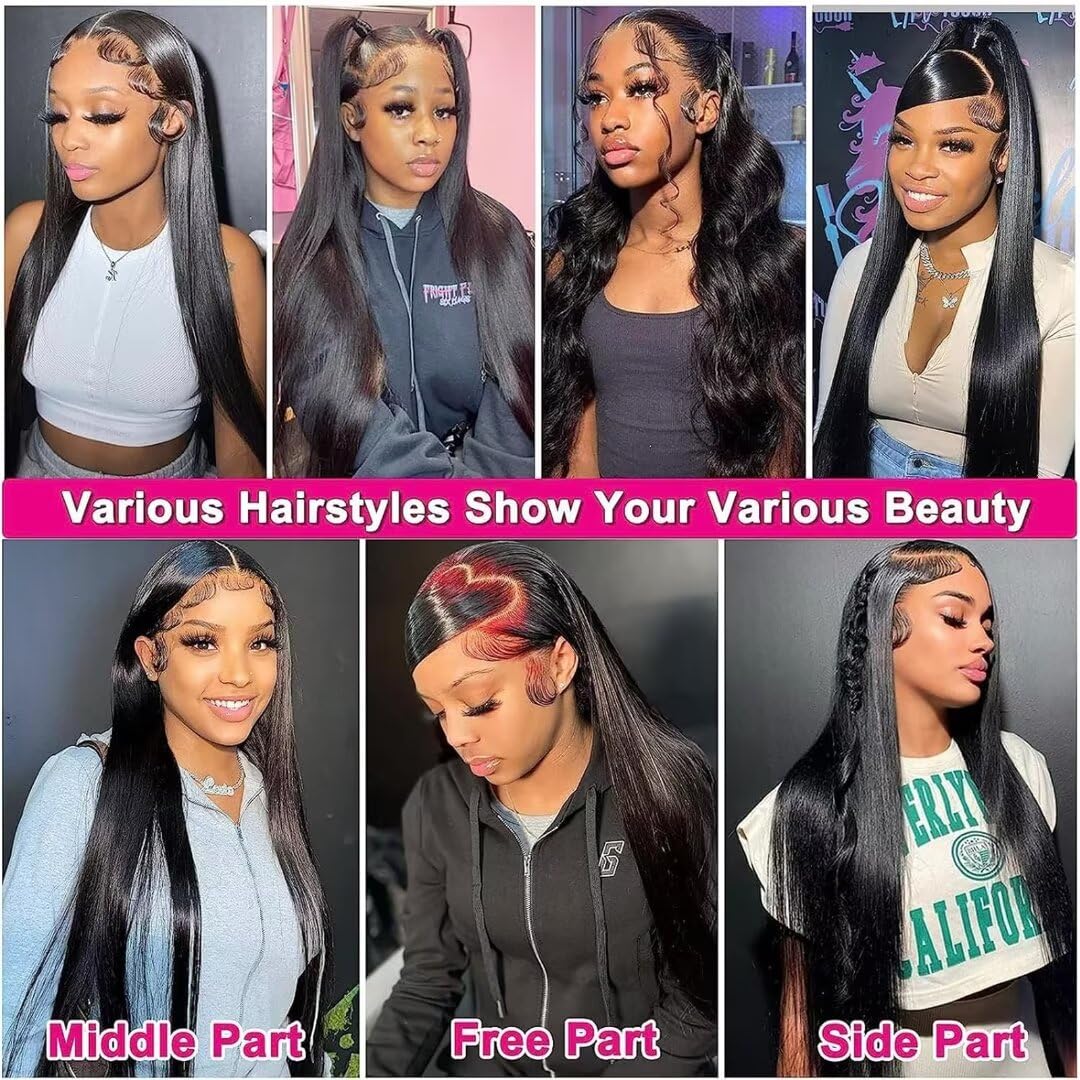 Bob Wig Human Hair 13x6 Lace Front Wigs Human Hair 180 Density Straight Frontal Wigs Human Hair HD Lace Wig Short Bob Wigs for Black Women Human Hair Glueless Wigs Pre Plucked Blunt Cut Wig 12 Inch