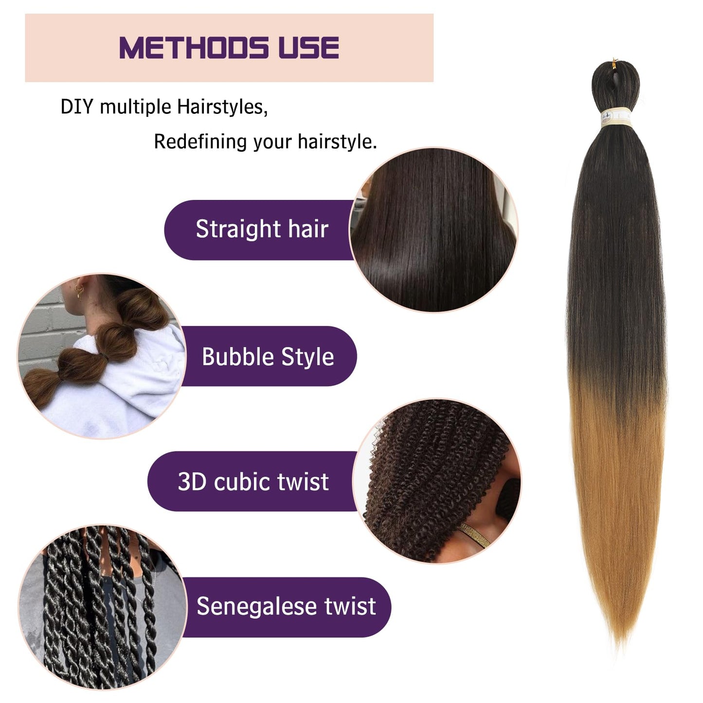 Pre-stretched Braids Hair Professional Itch Free Hot Water Setting Synthetic Fiber Ombre Yaki Texture Braid Hair Extensions 26 Inch 8 Packs Beyond Beauty Braiding Hair 1B-30-27…