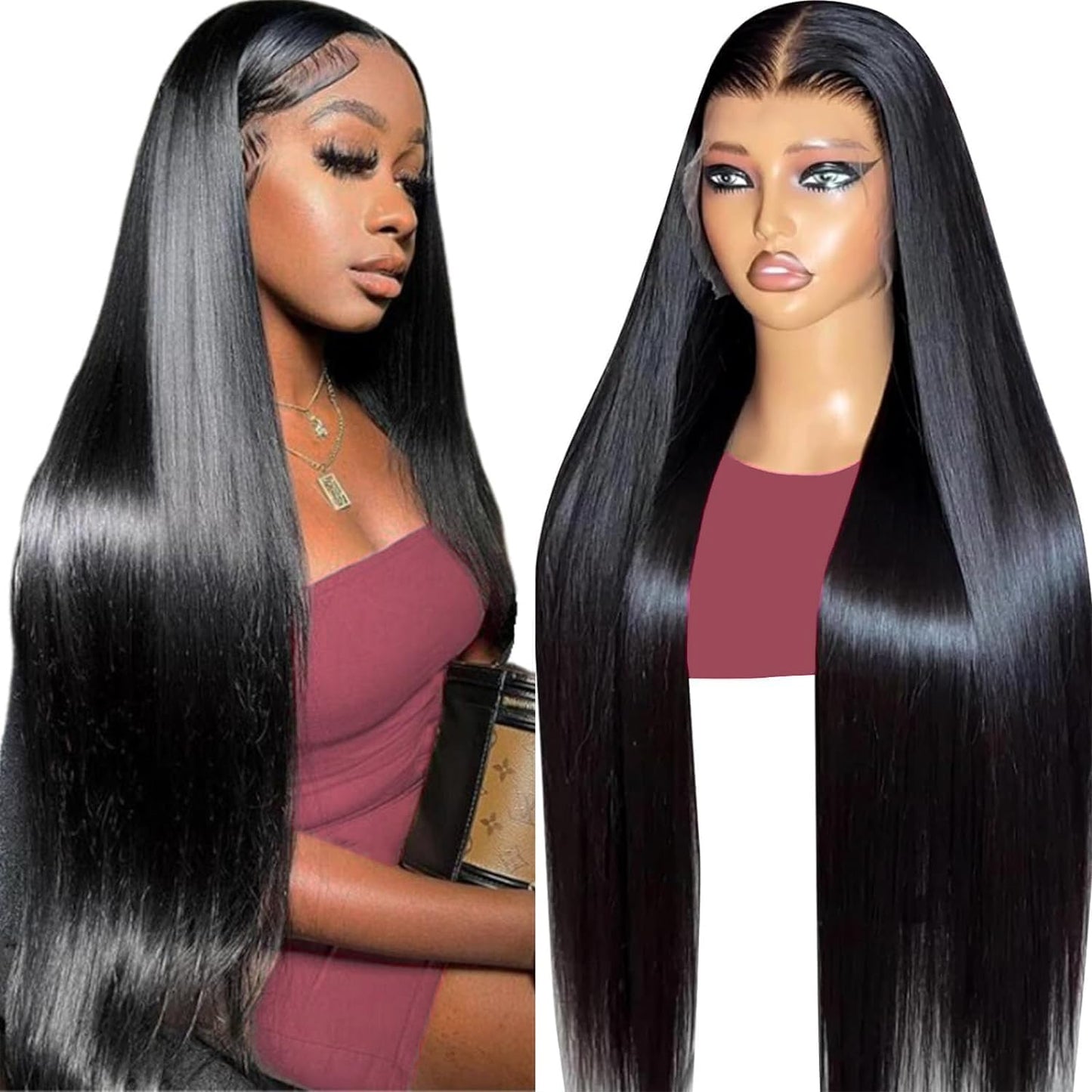 DULOVE Lace Front Wigs Human Hair 13x4 Straight HD Transparent Lace Front Wigs for Women Human Hair Pre Plucked With Baby Hair 200 Density Glueless Natural Color 24inch