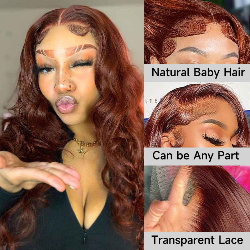 Highlight Ombre Lace Front Wigs Human Hair Pre Plucked with Baby Hair 13x4 Body Wave Frontal Wigs Human Hair 180% Density 4/27 Colored Honey Blonde Lace Front Wig for Women 22 Inch