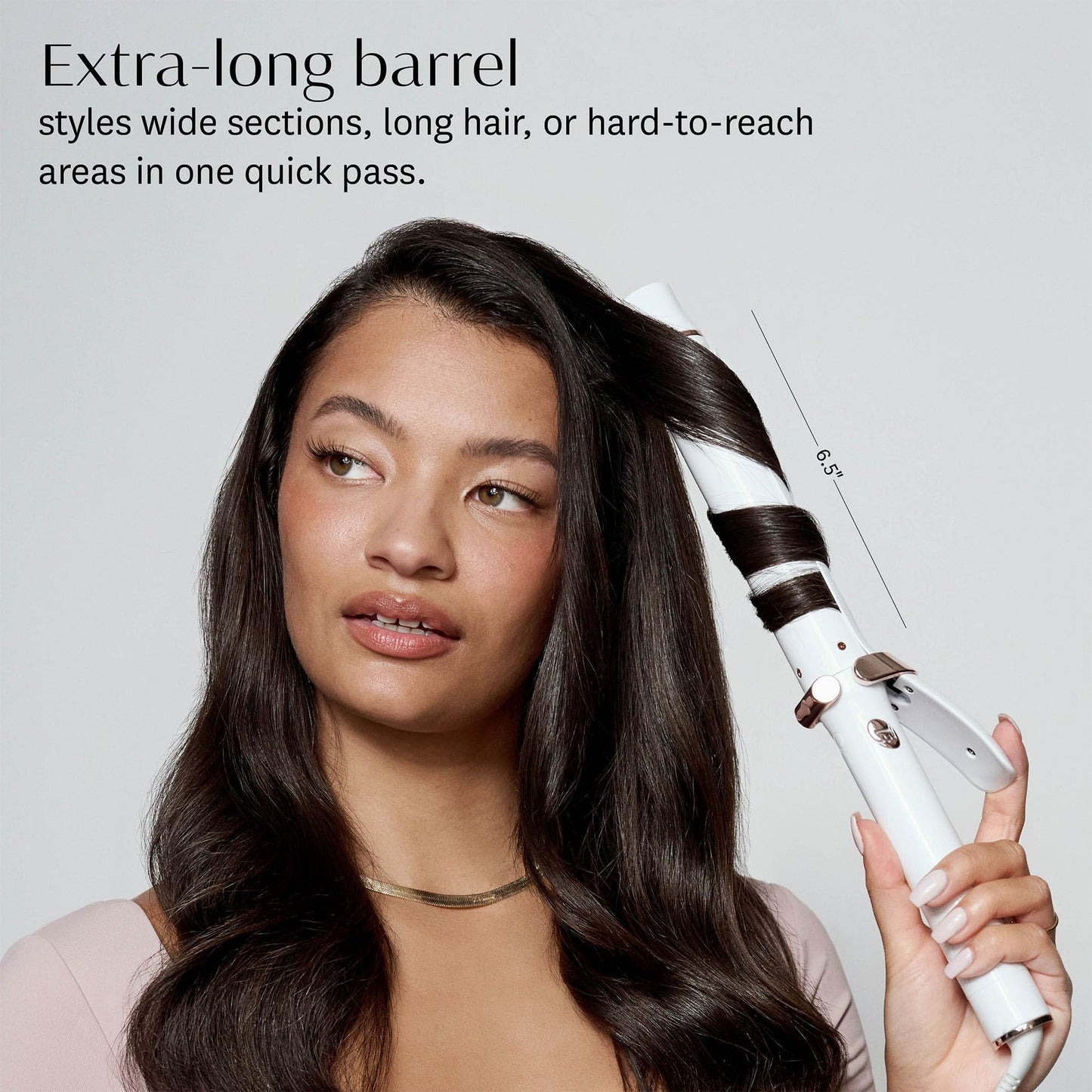 T3 SinglePass Curl X Extra-Long Barrel Curling Iron with 9 Heat Settings and Ceramic Barrel for Fast Styling and Lasting Results on All Hair Types