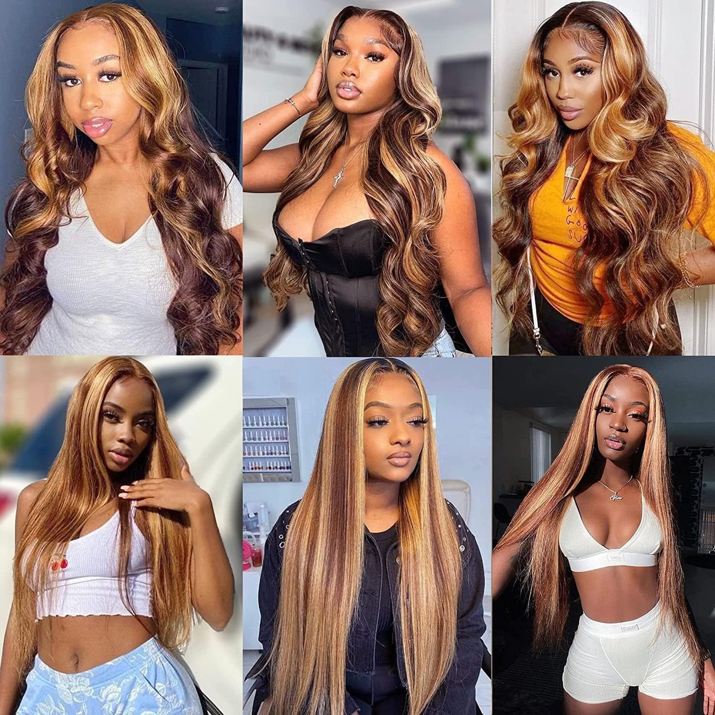 Honey Blonde Lace Front Wig Human Hair Glueless Wigs Human Hair Pre Plucked 13x4 HD Body Wave Lace Front Wigs 4/27 Colored Highlight Ombre Lace Front Wigs for Women