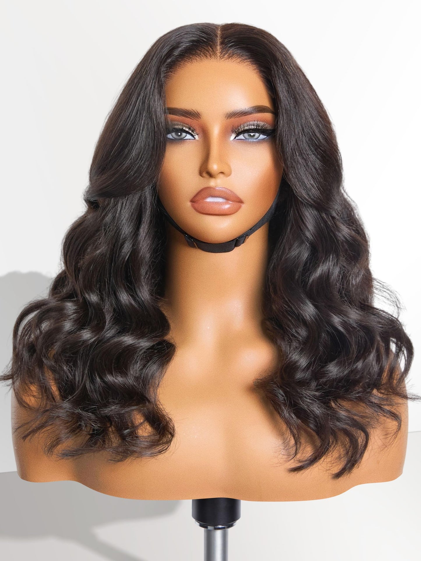 LUVME HAIR 5X5 Loose Body Wave Glueless Human Hair Wig Pre Cut Lace Front Wig Pre Plucked Ready to Go Black Wig For Women (16 Inch & Precut Lace)