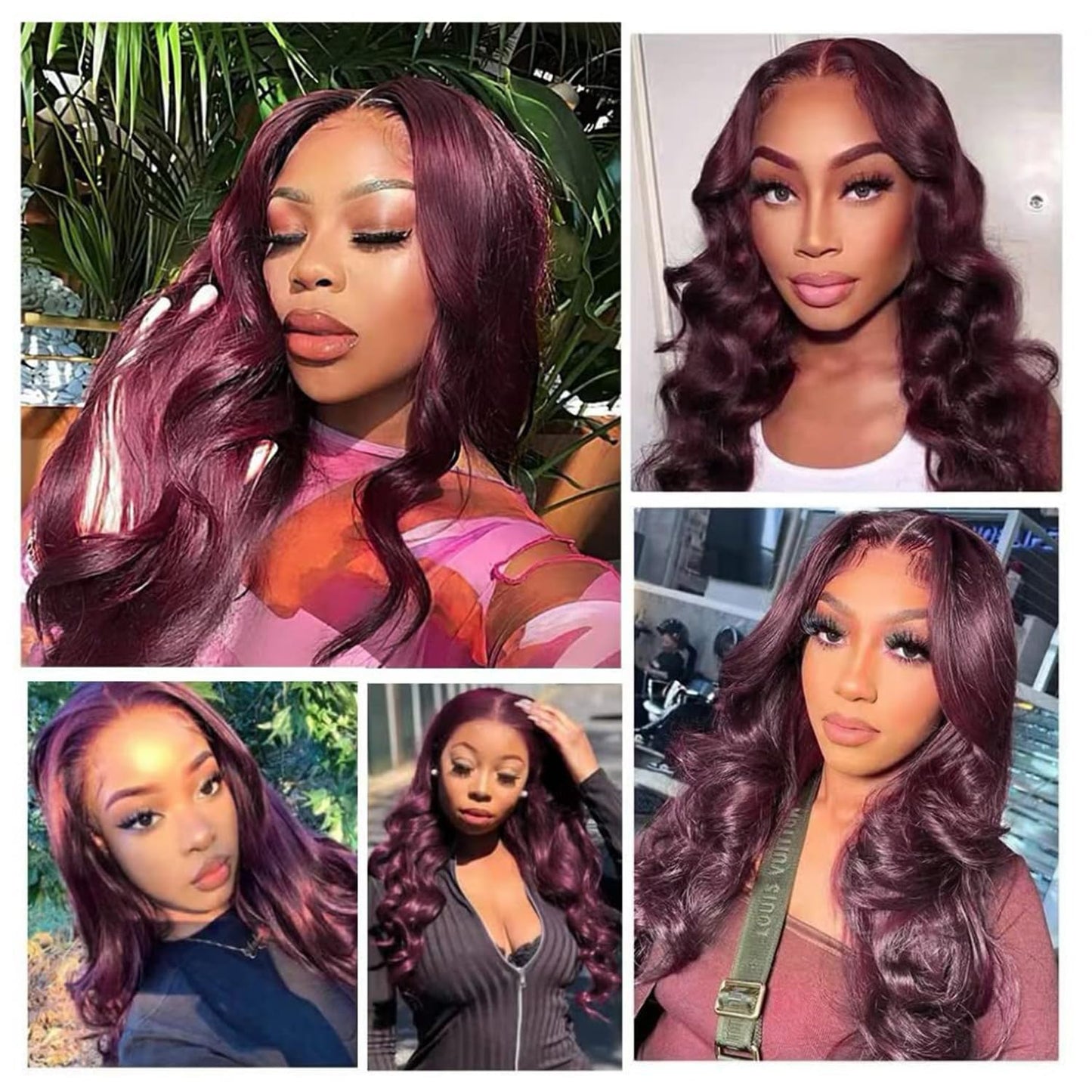 13x4 99J Burgundy Body Wave Lace Front Wigs Human Hair 180% Density Wine Red Color Wigs for Women HD Transparent Lace Front Wigs Glueless Human Hair Pre Plucked with Baby Hair (20inch)