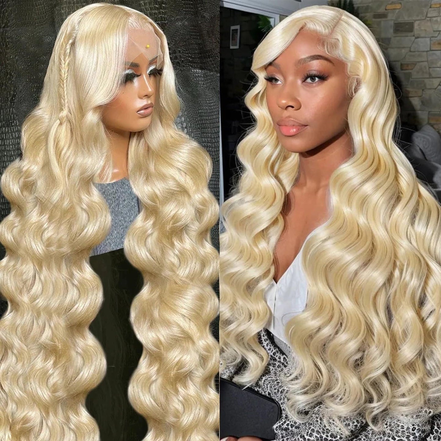 NOELLA 613 Lace Front Wig Human Hair 210% Density 613 13x6 Lace Front Wig Human Hair 30inch, Body Wave 13x6 HD Lace Frontal Wig Blonde Wig Human Hair Pre Plucked with Baby Hair for Women 325g±10