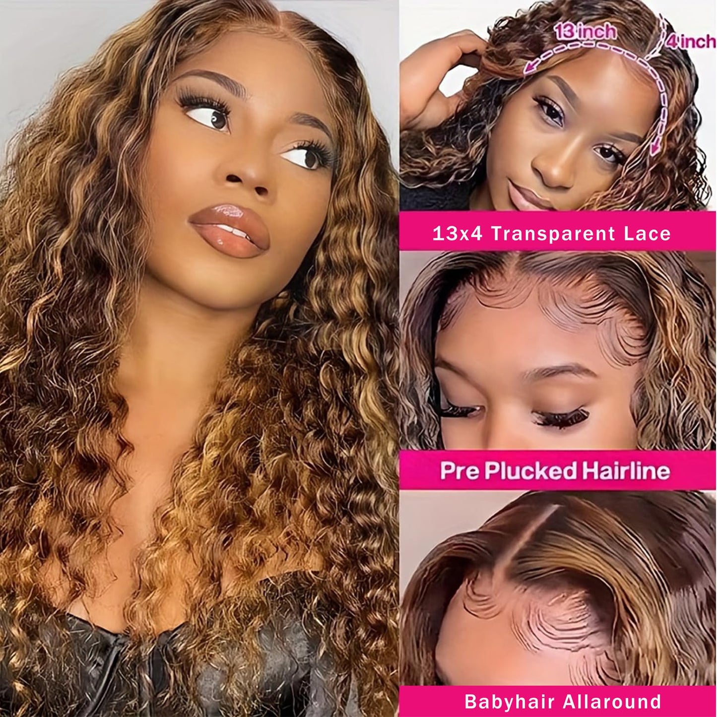 DULOVE Lace Front Wigs Human Hair 13x4 Straight HD Transparent Lace Front Wigs for Women Human Hair Pre Plucked With Baby Hair 200 Density Glueless Natural Color 24inch