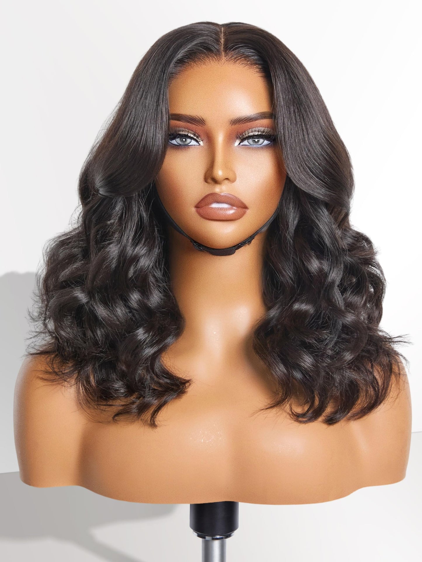 LUVME HAIR 5X5 Loose Body Wave Glueless Human Hair Wig Pre Cut Lace Front Wig Pre Plucked Ready to Go Black Wig For Women (16 Inch & Precut Lace)