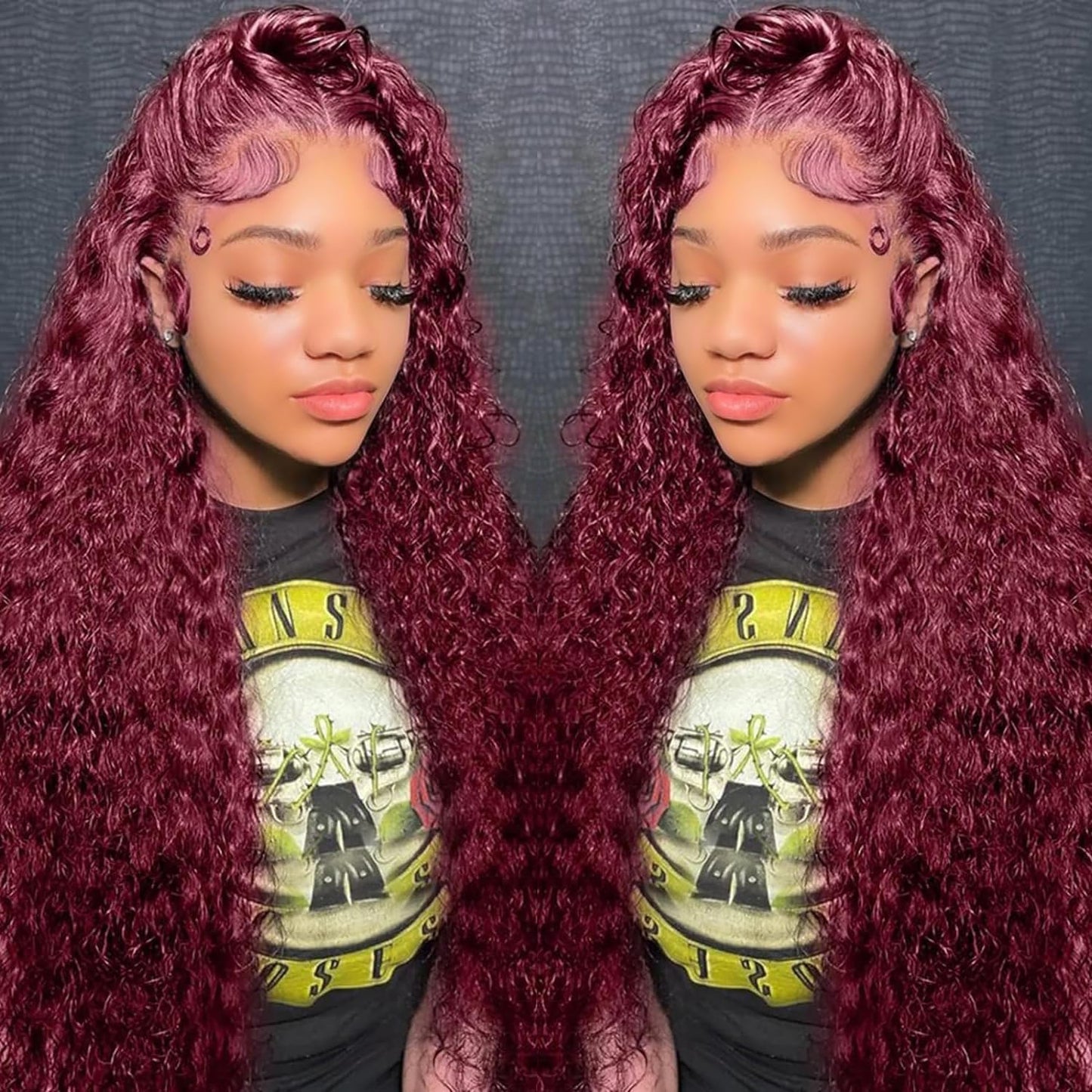 13x4 99J Burgundy Body Wave Lace Front Wigs Human Hair 180% Density Wine Red Color Wigs for Women HD Transparent Lace Front Wigs Glueless Human Hair Pre Plucked with Baby Hair (20inch)