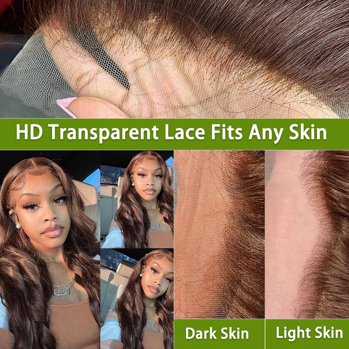 P4/350 Body Wave Lace Front Wigs Human Hair Brown Ginger Colored Wigs 13x4 HD Lace Frontal Highlight Ombre Wig Human Hair 180% Density P4/350 Colored Wigs Human Hair for Black Women 22Inch