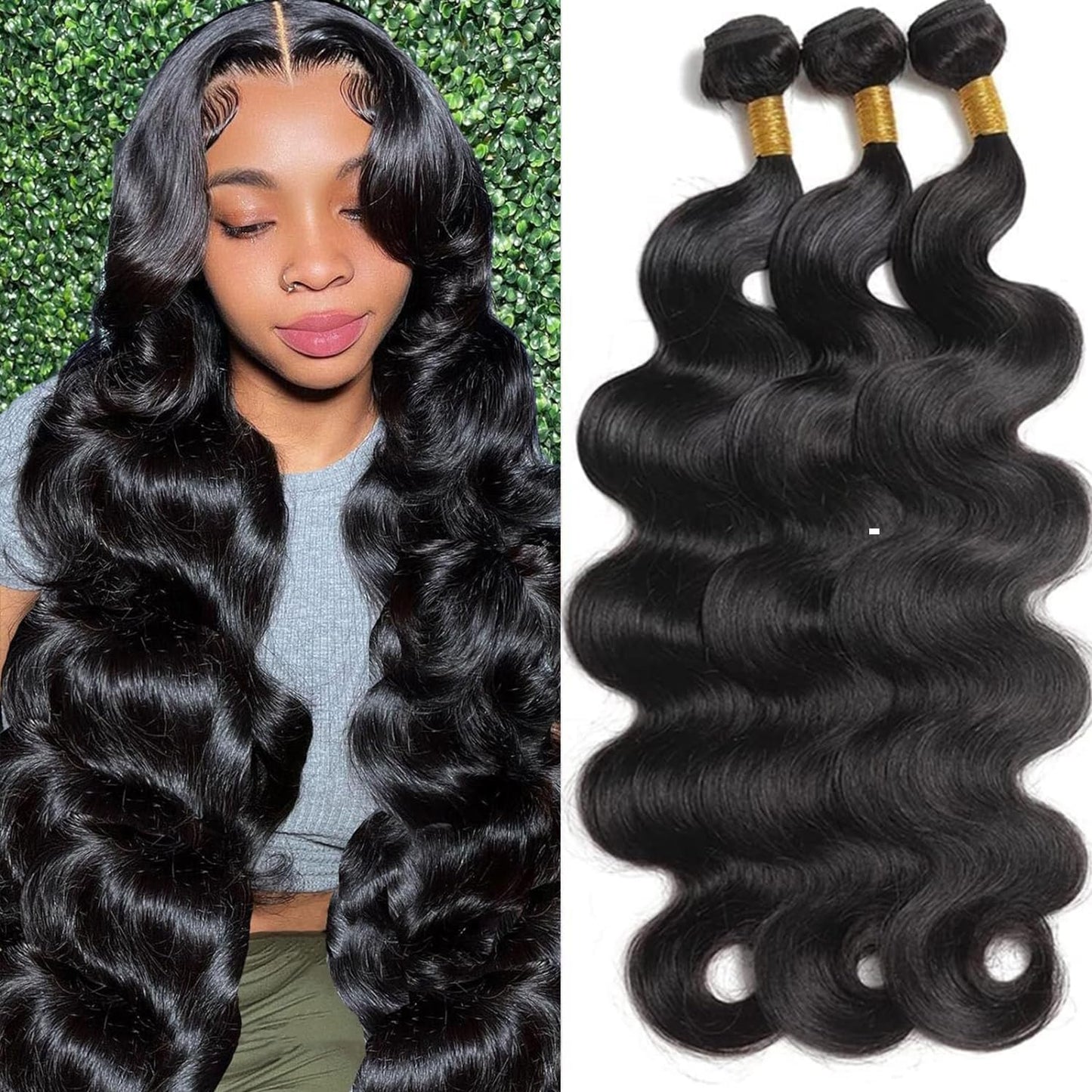 12A Human Hair Bundles 20 22 24 26 Inch Body Wave Bundles Human Hair 100% Unprocessed Brazilian Virgin Hair 4 Bundles Deals Human Hair Extensions Quick Weave Bundles Human Hair Natural Black