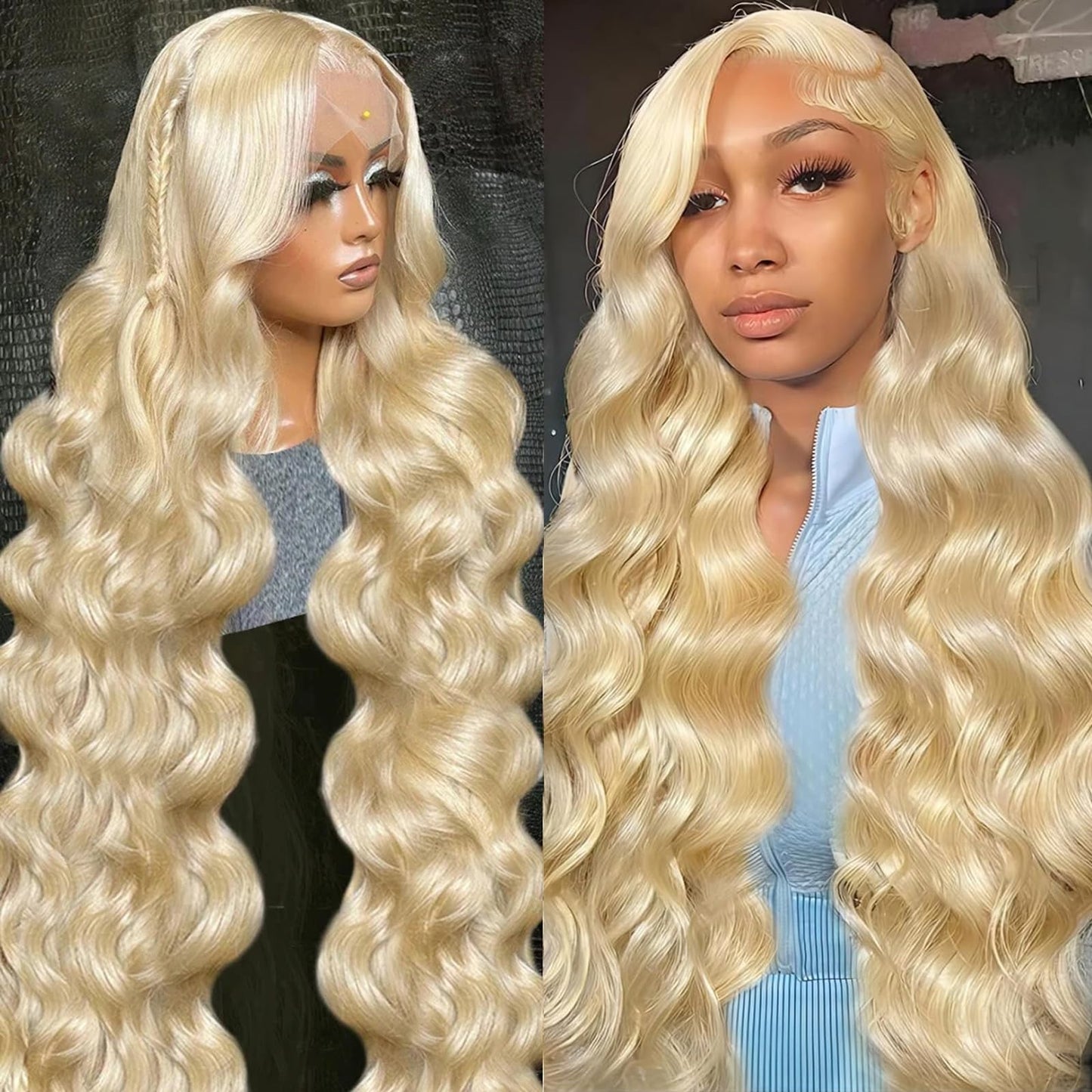 NOELLA 613 Lace Front Wig Human Hair 210% Density 613 13x6 Lace Front Wig Human Hair 30inch, Body Wave 13x6 HD Lace Frontal Wig Blonde Wig Human Hair Pre Plucked with Baby Hair for Women 325g±10