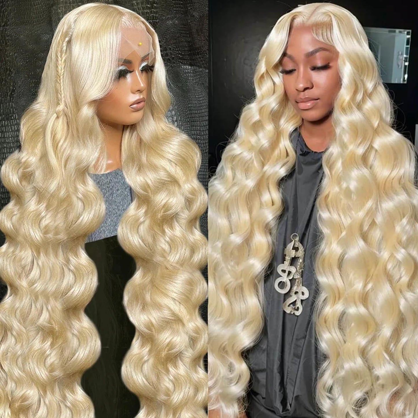 NOELLA 613 Lace Front Wig Human Hair 210% Density 613 13x6 Lace Front Wig Human Hair 30inch, Body Wave 13x6 HD Lace Frontal Wig Blonde Wig Human Hair Pre Plucked with Baby Hair for Women 325g±10