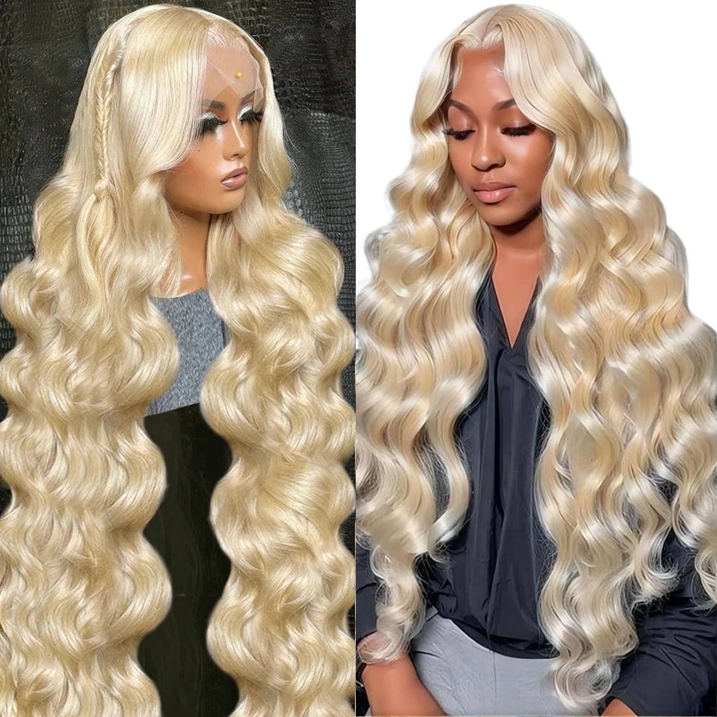 NOELLA 613 Lace Front Wig Human Hair 210% Density 613 13x6 Lace Front Wig Human Hair 30inch, Body Wave 13x6 HD Lace Frontal Wig Blonde Wig Human Hair Pre Plucked with Baby Hair for Women 325g±10