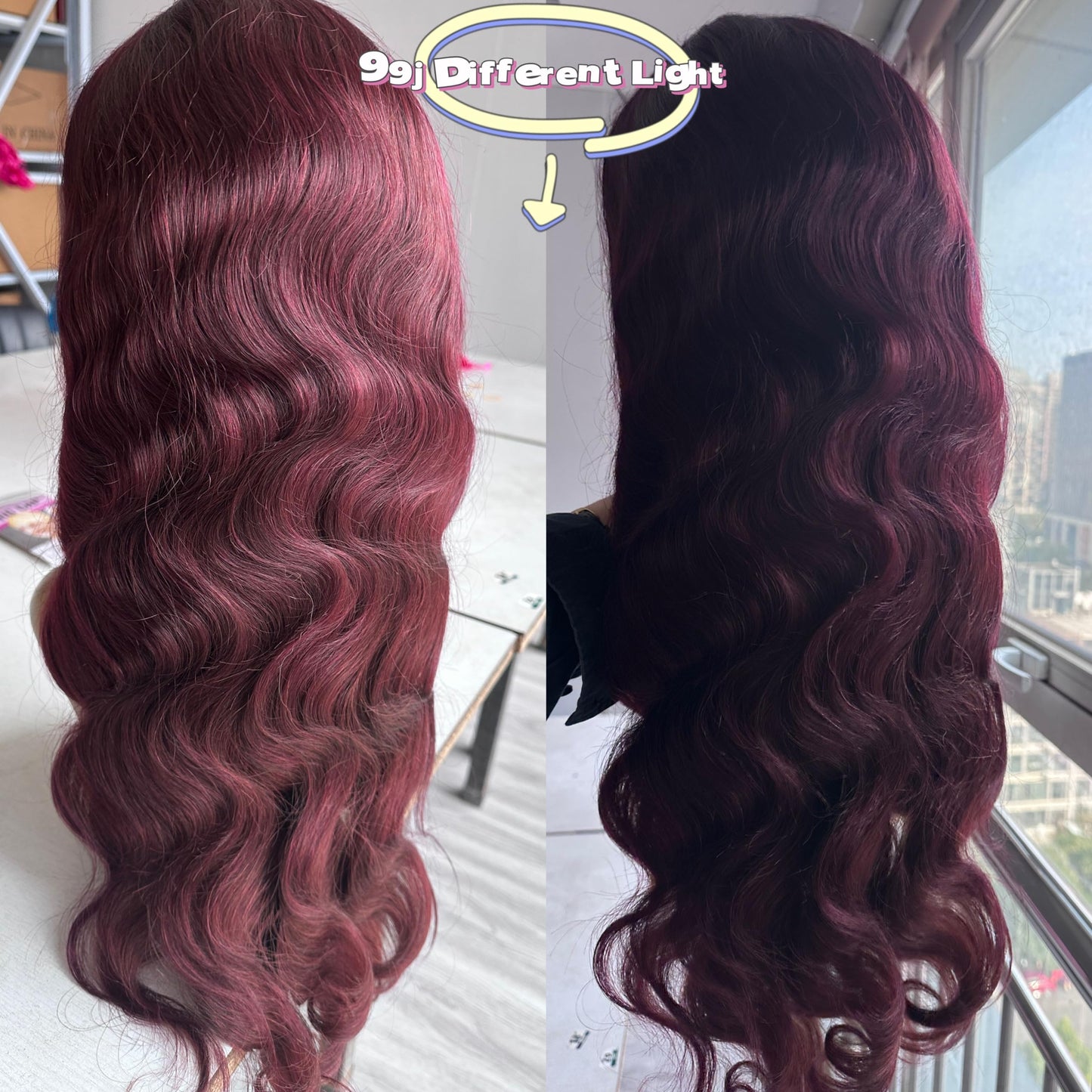 13x4 99J Burgundy Body Wave Lace Front Wigs Human Hair 180% Density Wine Red Color Wigs for Women HD Transparent Lace Front Wigs Glueless Human Hair Pre Plucked with Baby Hair (20inch)