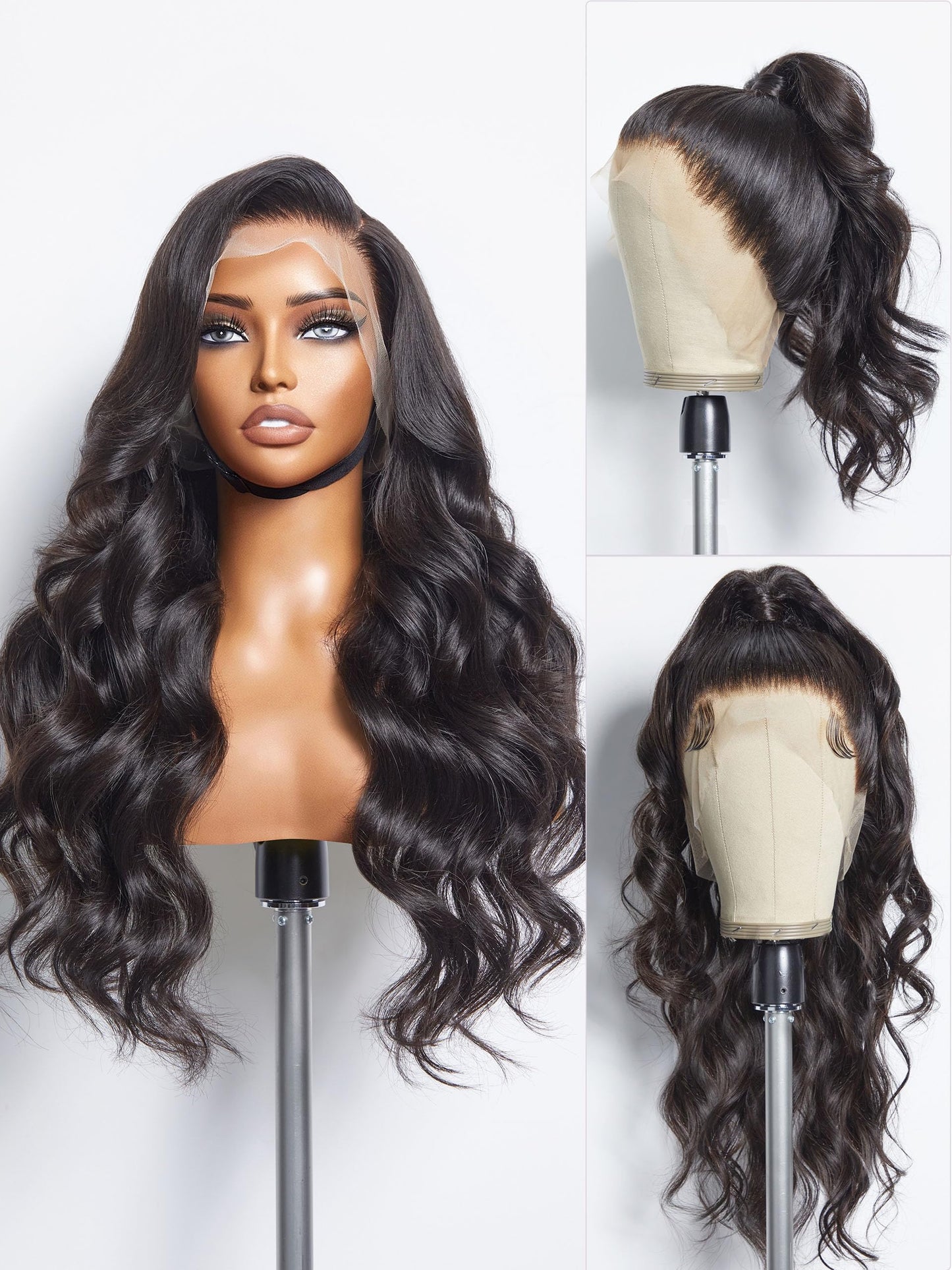 LUVME HAIR 5X5 Loose Body Wave Glueless Human Hair Wig Pre Cut Lace Front Wig Pre Plucked Ready to Go Black Wig For Women (16 Inch & Precut Lace)