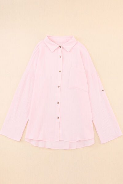 Pocketed Button Up Long Sleeve Shirt