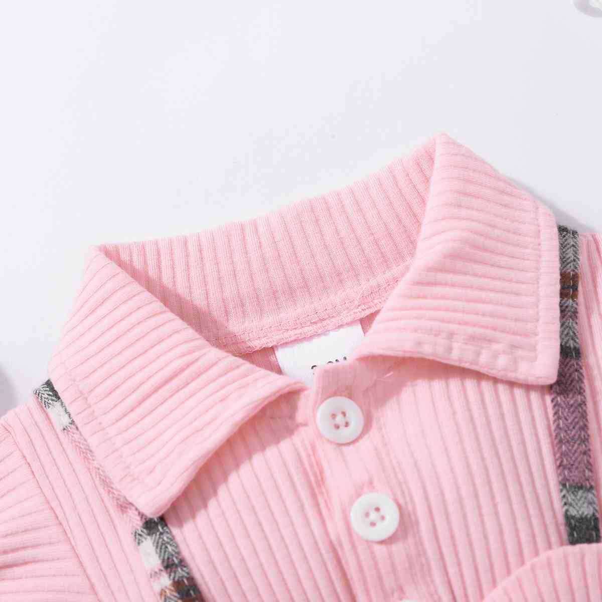 Baby Girl Plaid Collared Bow Detail Dress