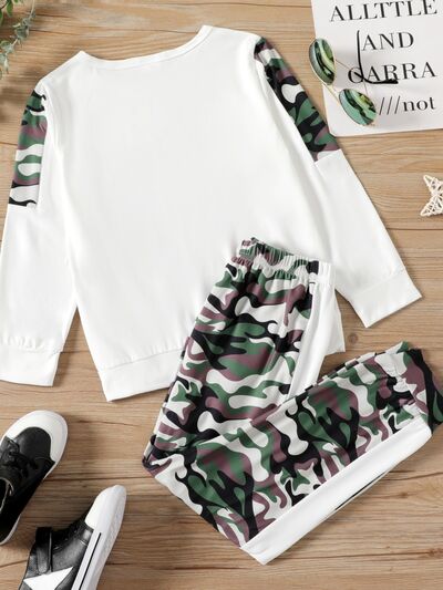 MARCH FORWARD Camouflage Top and Pants Set